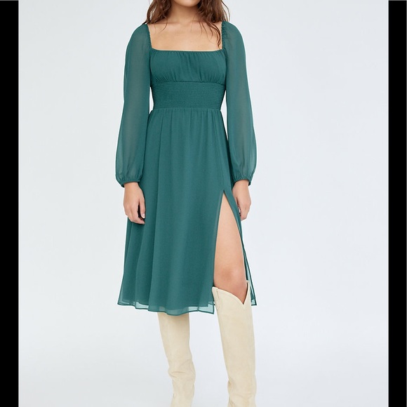 Aritzia Dresses & Skirts - 👗Aritzia Wilfred Bella Slit Dress Suave Green small